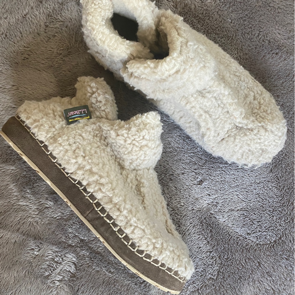 L. L. Bean Women's Cozy Slipper Booties, Pile Fleece size 9